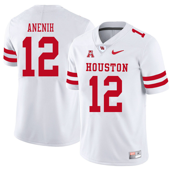 2018 Men #12 David Anenih Houston Cougars College Football Jerseys Sale-White - Click Image to Close